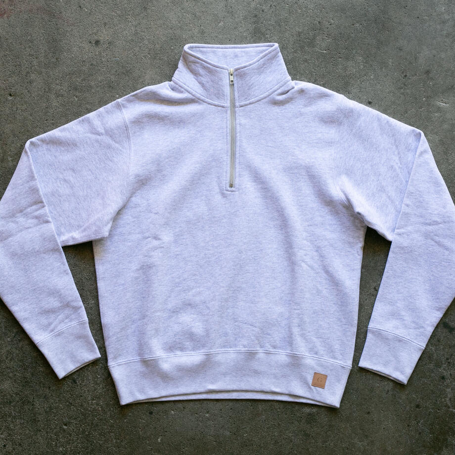 gustin vintage heavyweight quarter zip - smoke