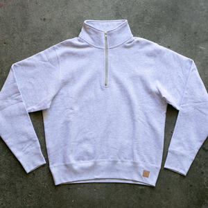 gustin vintage heavyweight quarter zip - smoke
