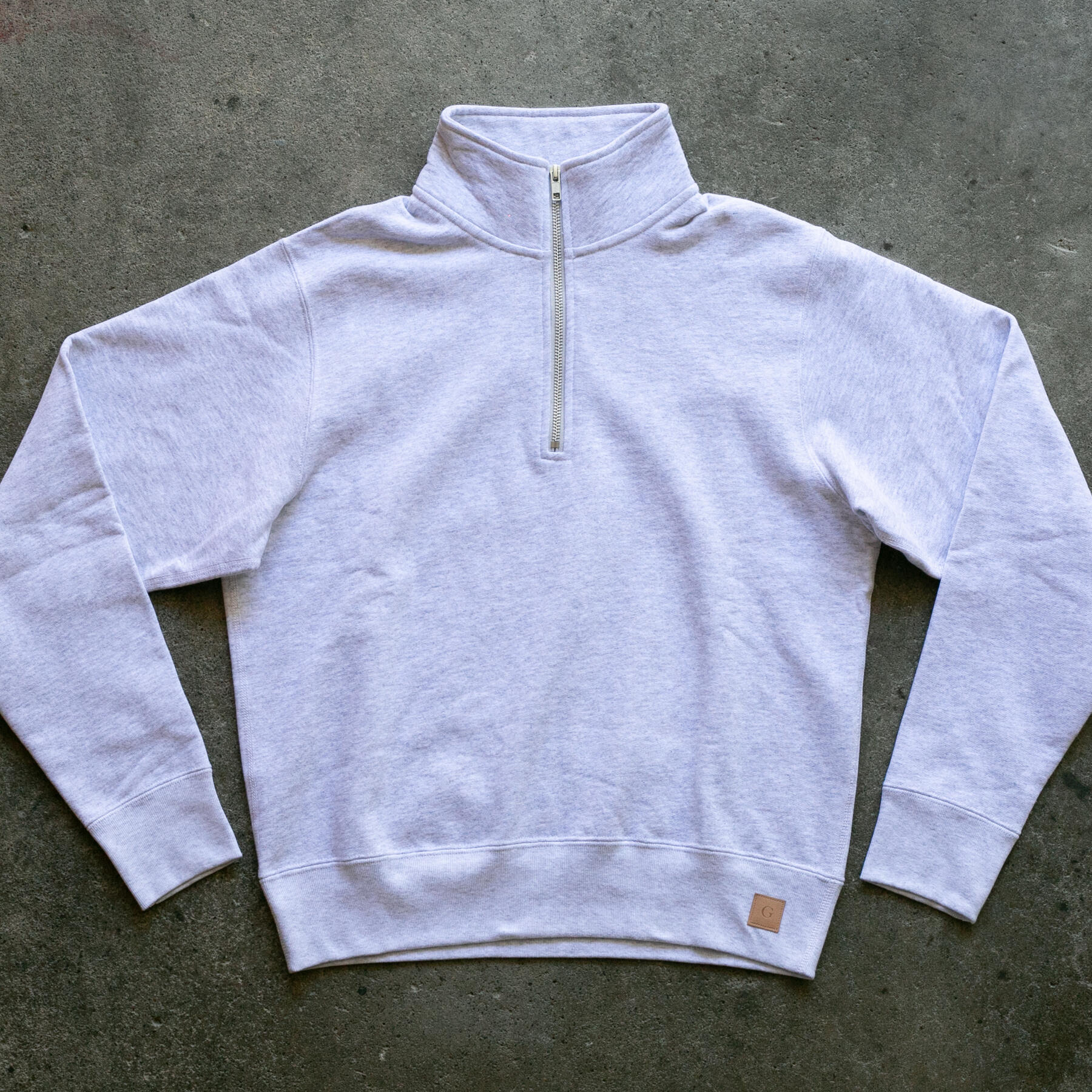 gustin vintage heavyweight quarter zip - smoke