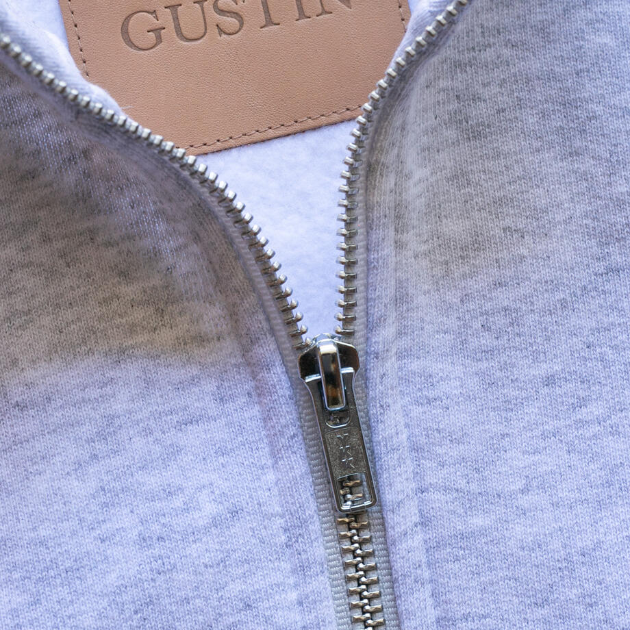 gustin vintage heavyweight quarter zip - smoke