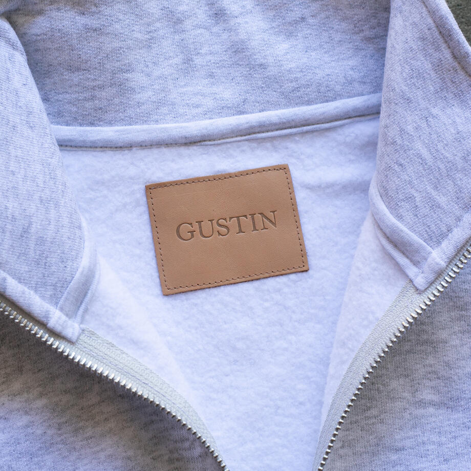gustin vintage heavyweight quarter zip - smoke
