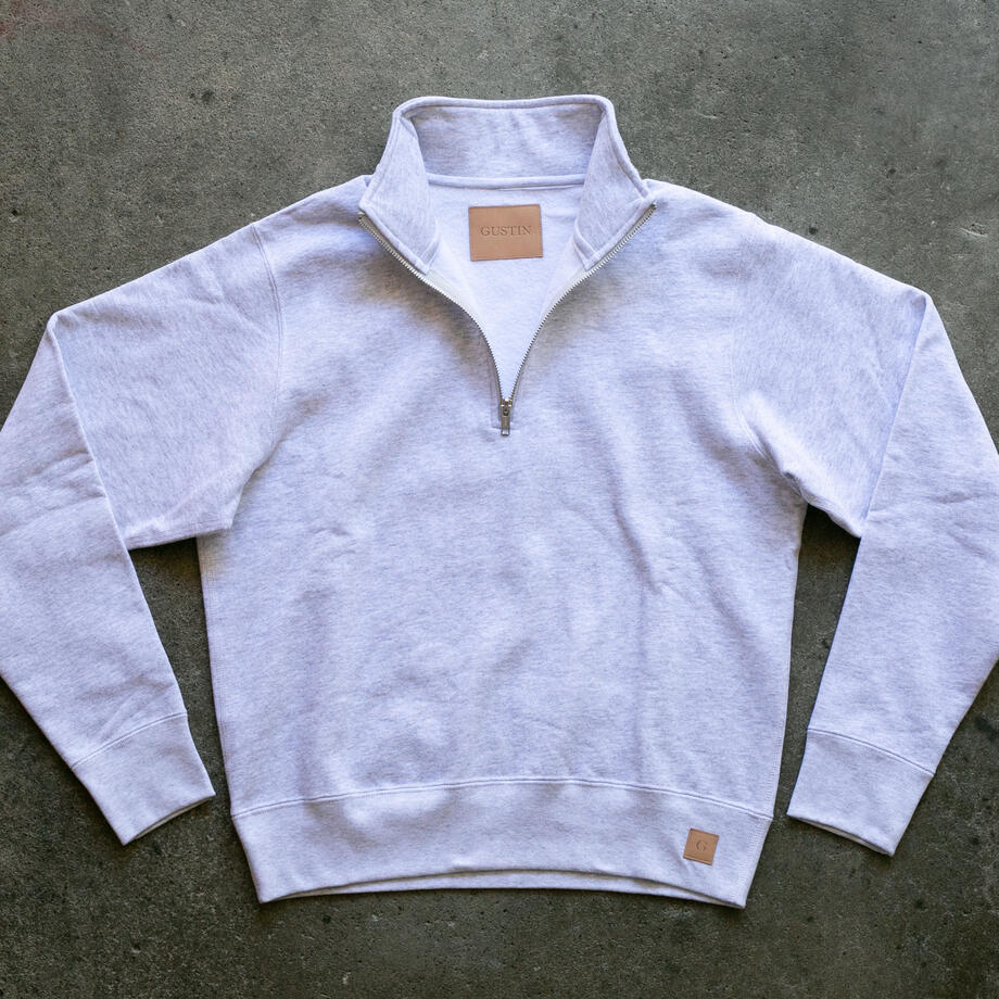 gustin vintage heavyweight quarter zip - smoke