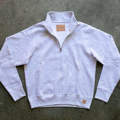 gustin vintage heavyweight quarter zip - smoke