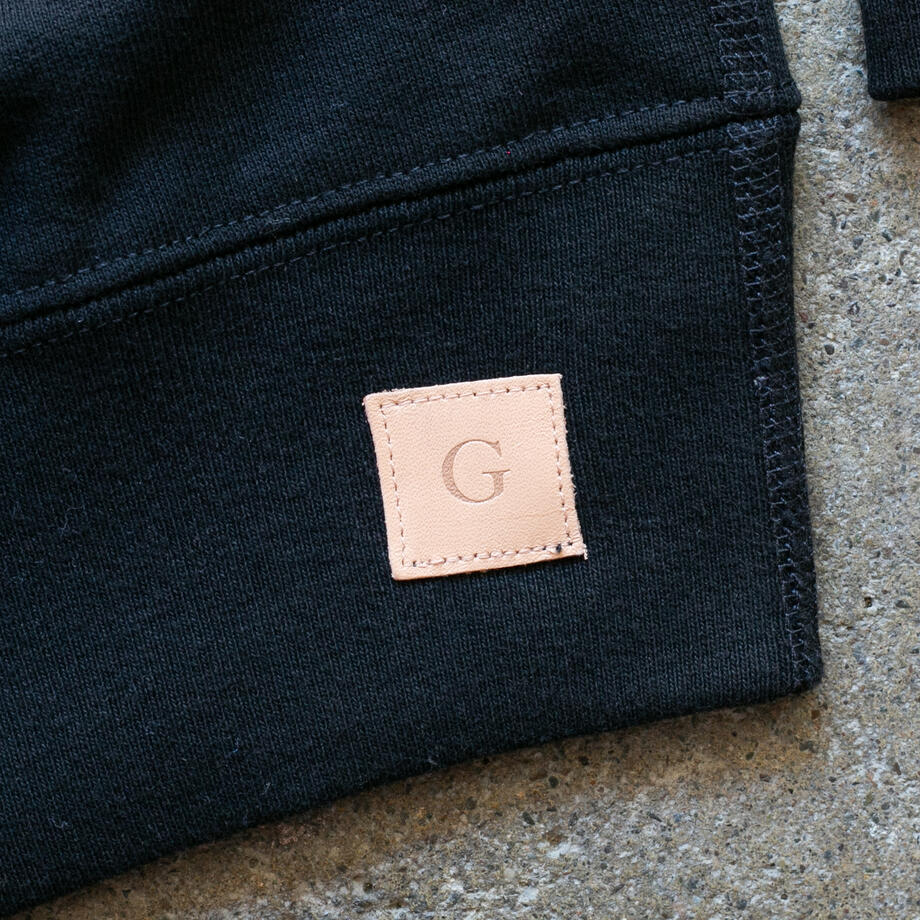 gustin vintage heavyweight quarter zip - black