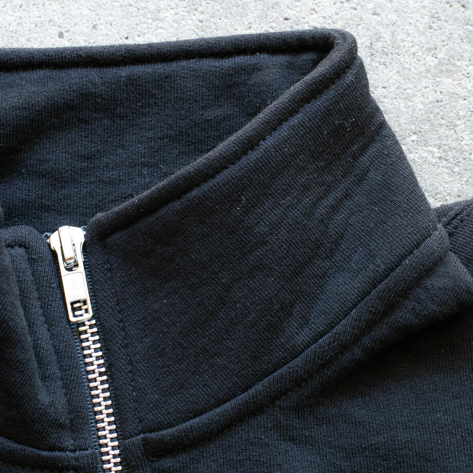 gustin vintage heavyweight quarter zip - black