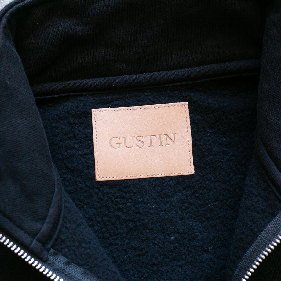 gustin vintage heavyweight quarter zip - black