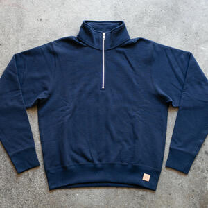 gustin vintage heavyweight quarter zip - navy