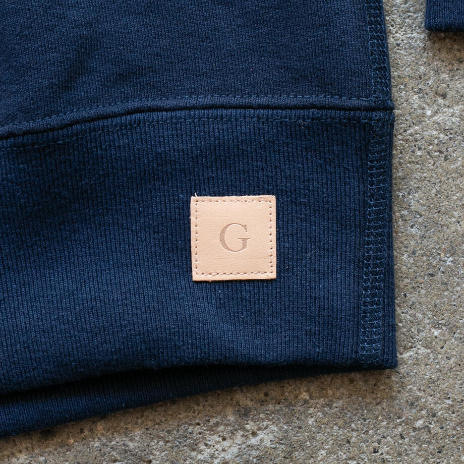 gustin vintage heavyweight quarter zip - navy