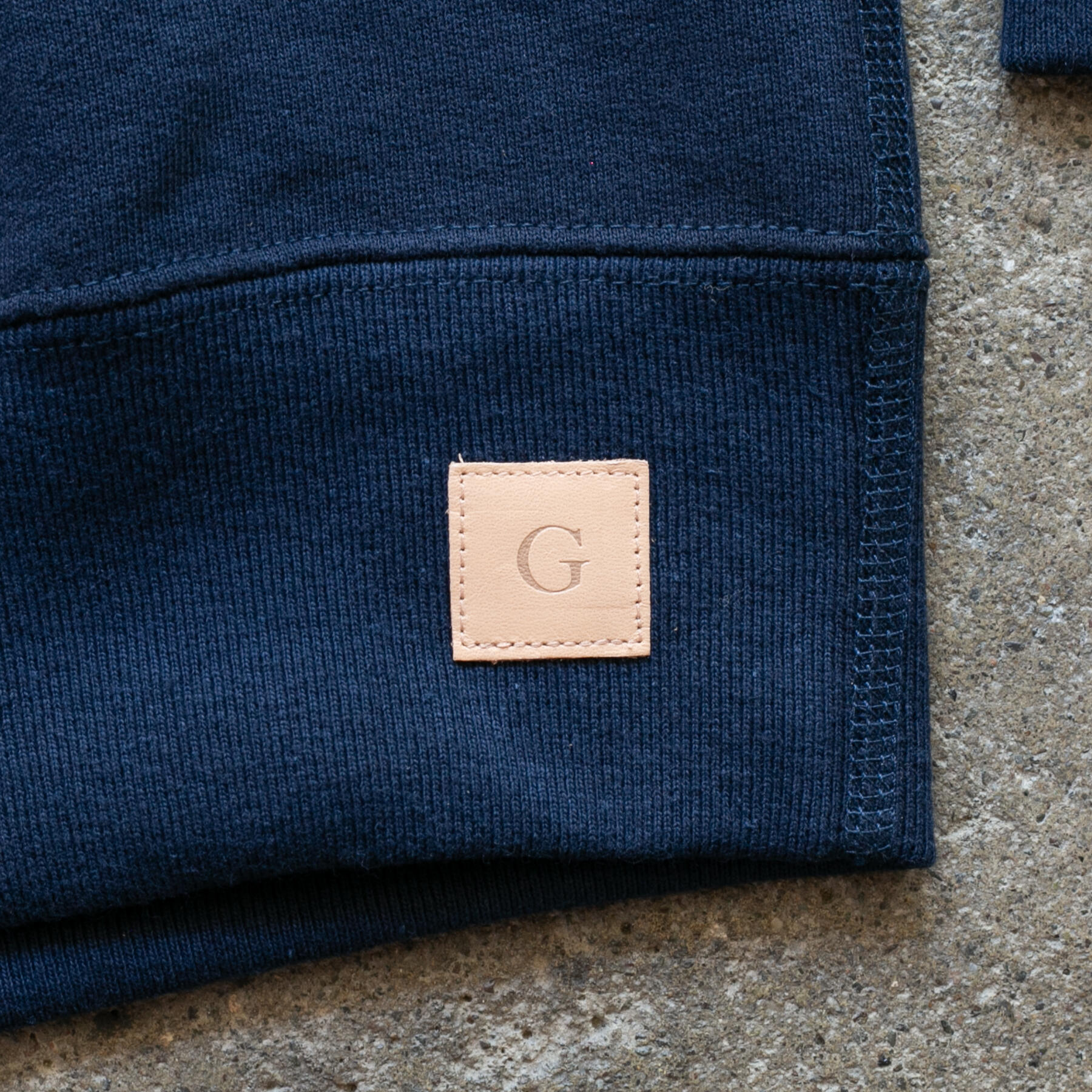 gustin vintage heavyweight quarter zip - navy