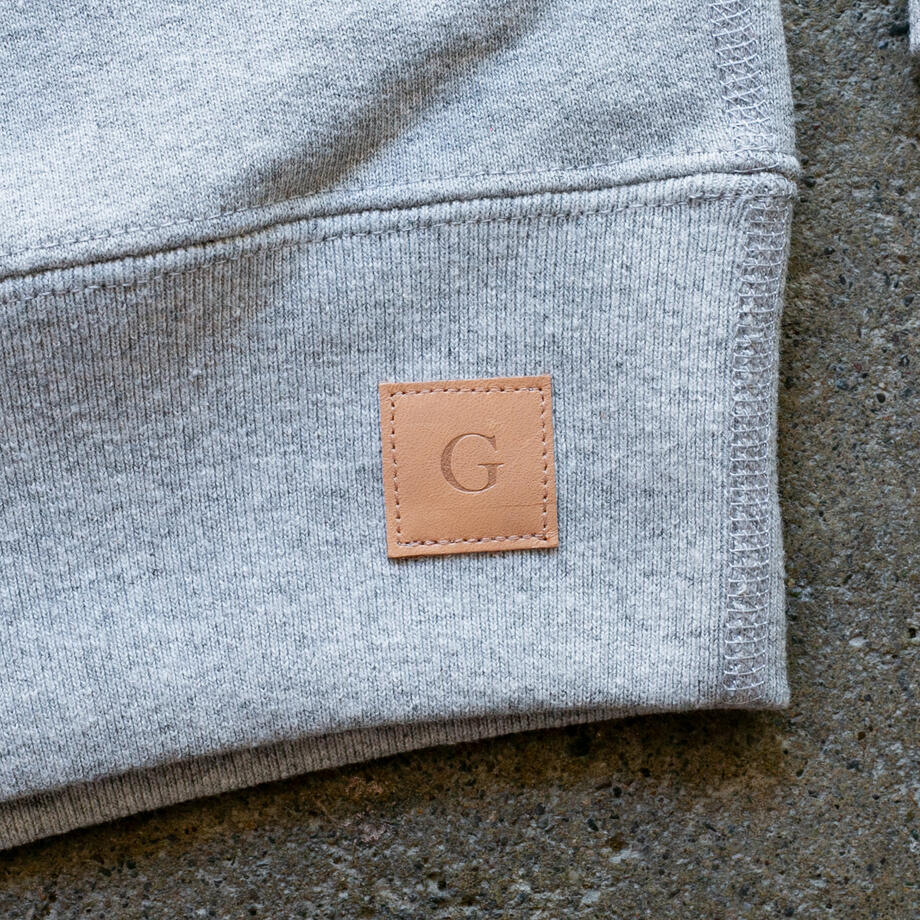 gustin vintage heavyweight quarter zip - heather grey
