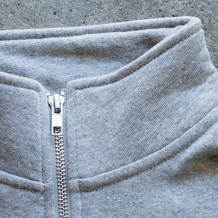 gustin vintage heavyweight quarter zip - heather grey