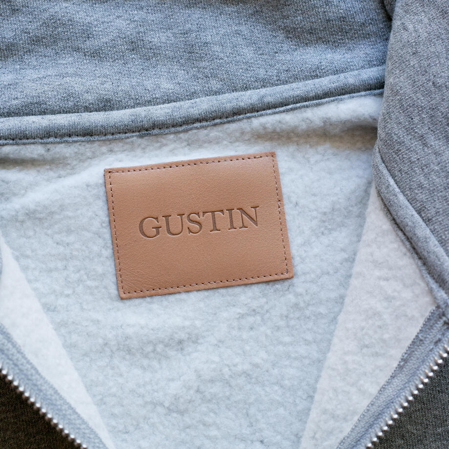 gustin vintage heavyweight quarter zip - heather grey