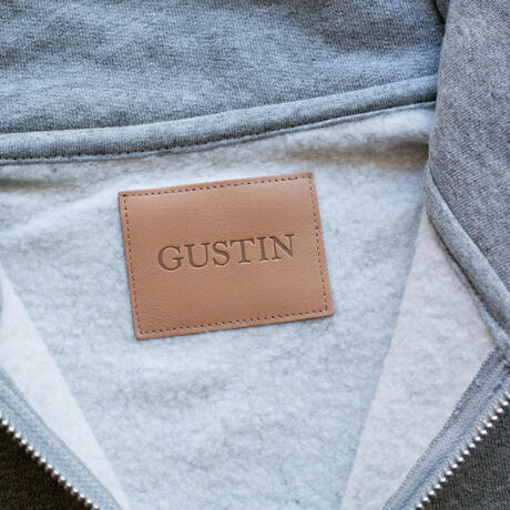 gustin vintage heavyweight quarter zip - heather grey
