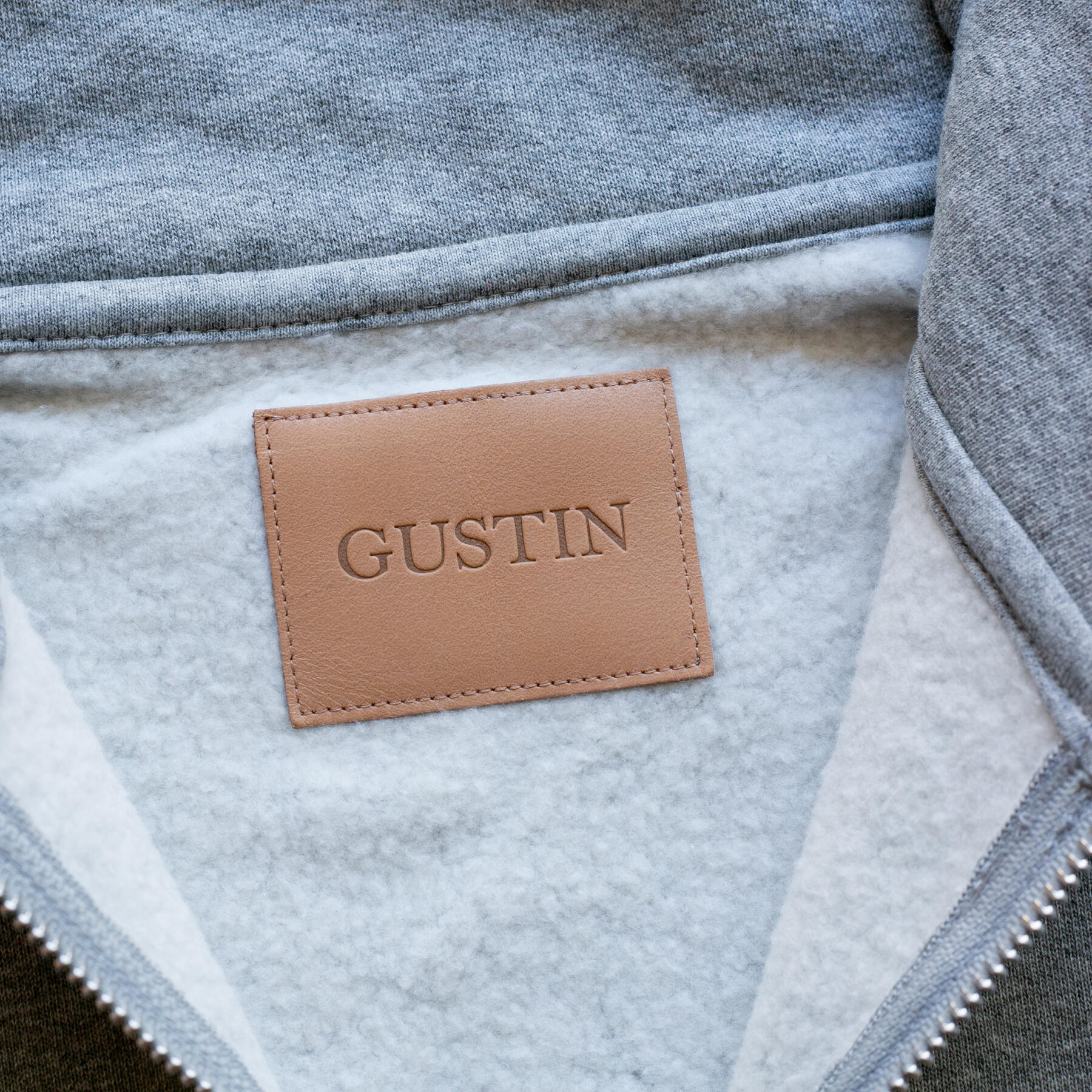 gustin vintage heavyweight quarter zip - heather grey