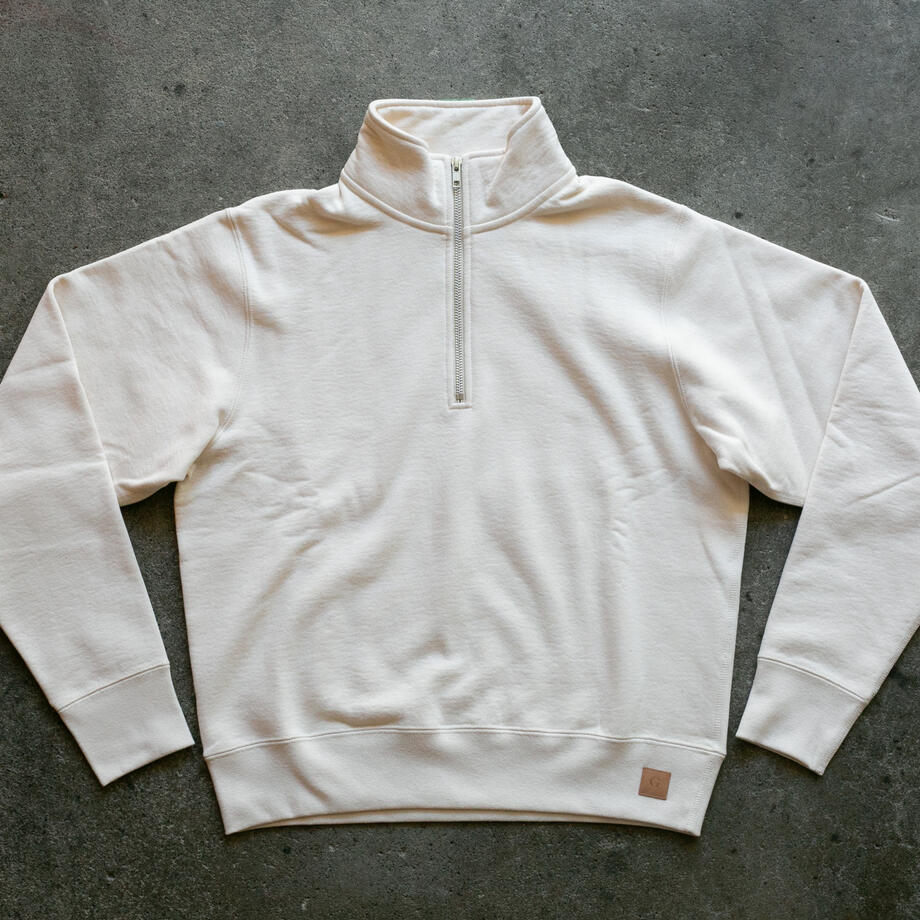 gustin vintage heavyweight quarter zip - natural