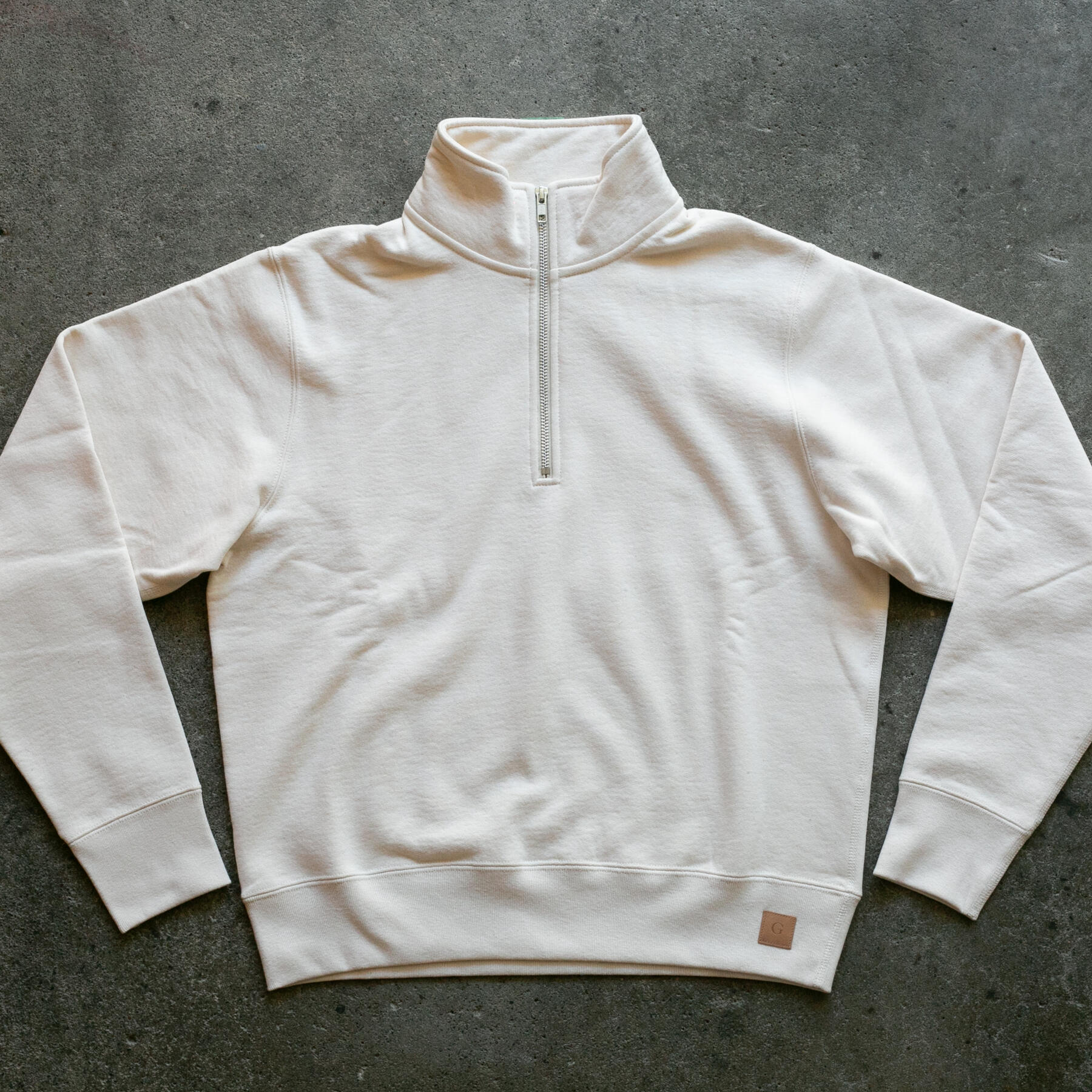 gustin vintage heavyweight quarter zip - natural