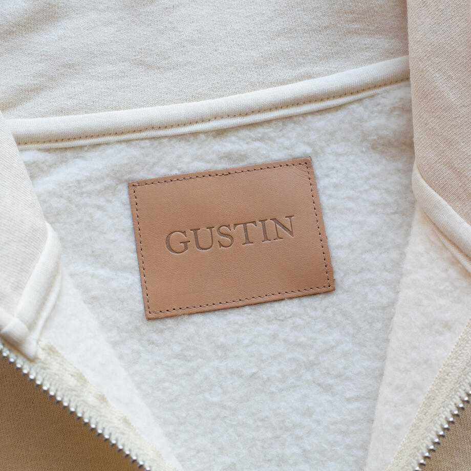 gustin vintage heavyweight quarter zip - natural