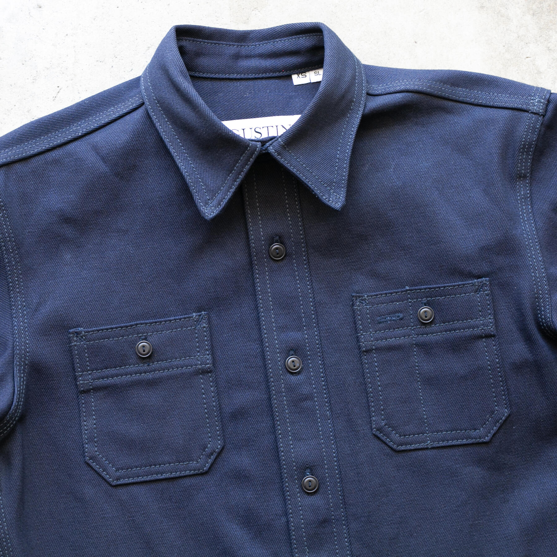 gustin #186 vidalia indigo x black workshirt