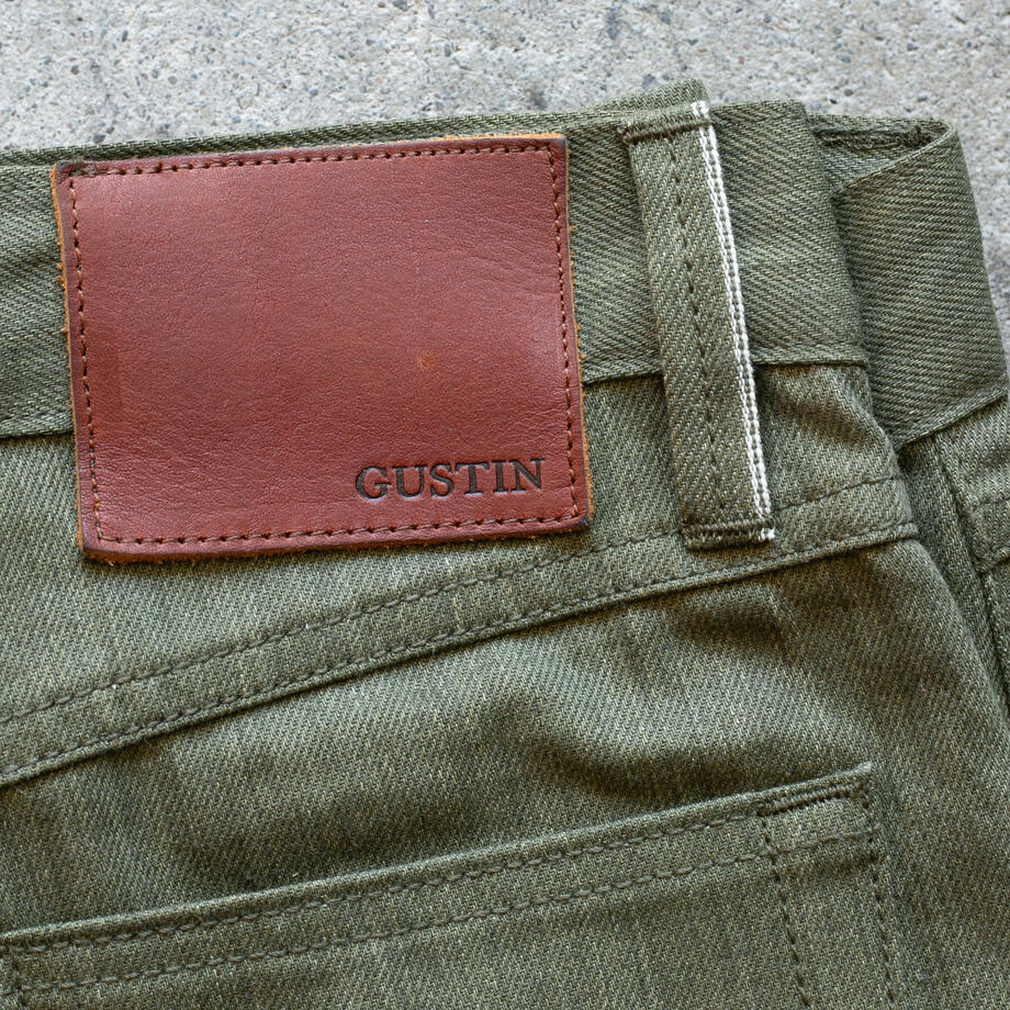 gustin #622 cone mills experimental selvedge - army super slub