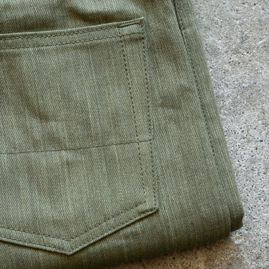 gustin #622 cone mills experimental selvedge - army super slub