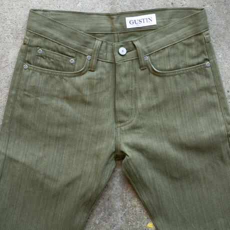 gustin #622 cone mills experimental selvedge - army super slub