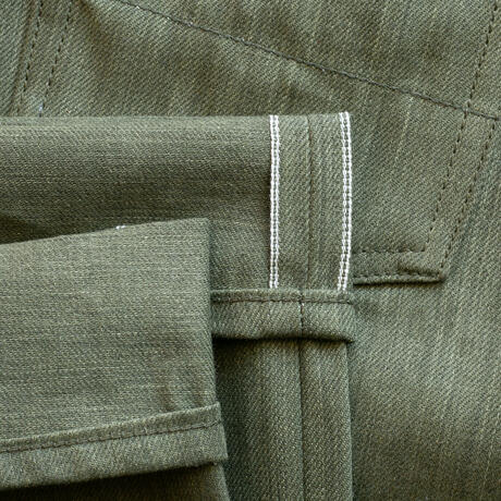 gustin #622 cone mills experimental selvedge - army super slub