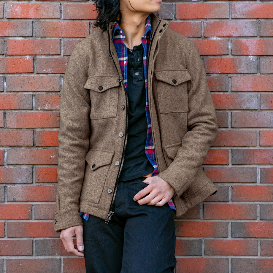 gustin oak wool field jacket