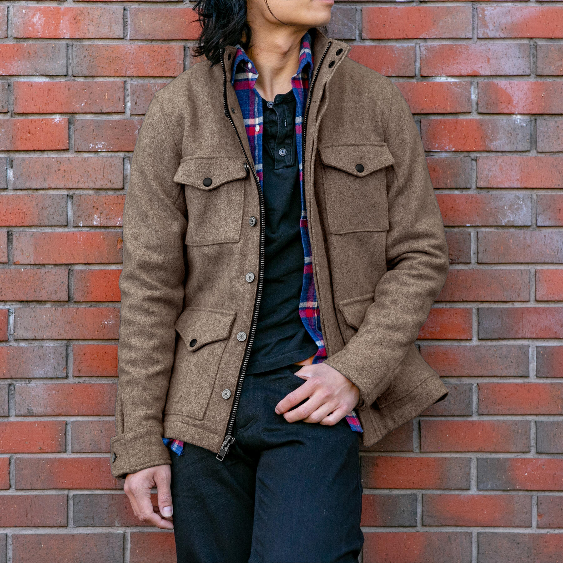 gustin oak wool field jacket