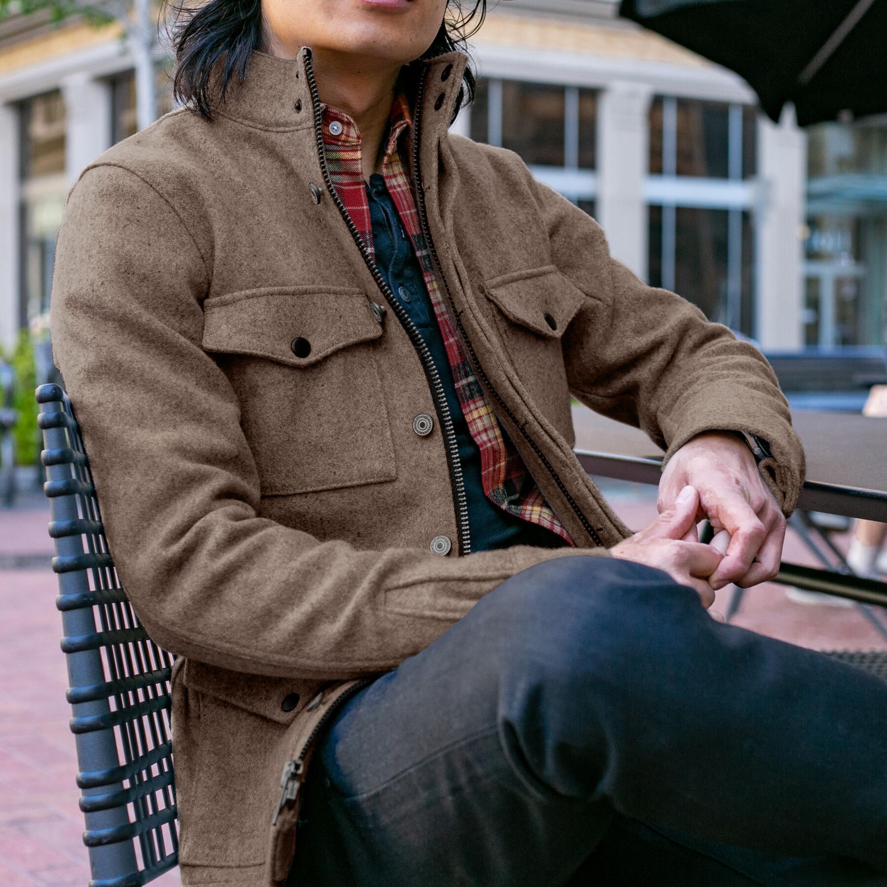 gustin oak wool field jacket