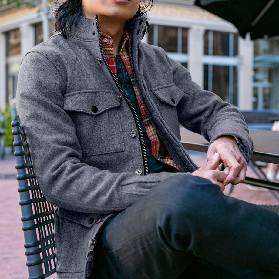 gustin charcoal wool field jacket