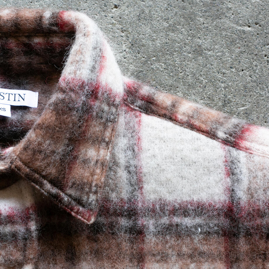 gustin #1307 shaggy gauze shirt - wood