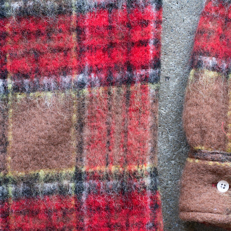 gustin #1311 shaggy gauze shirt - rust