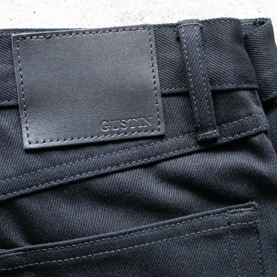 gustin #477 cone mills heavy denim - black x black