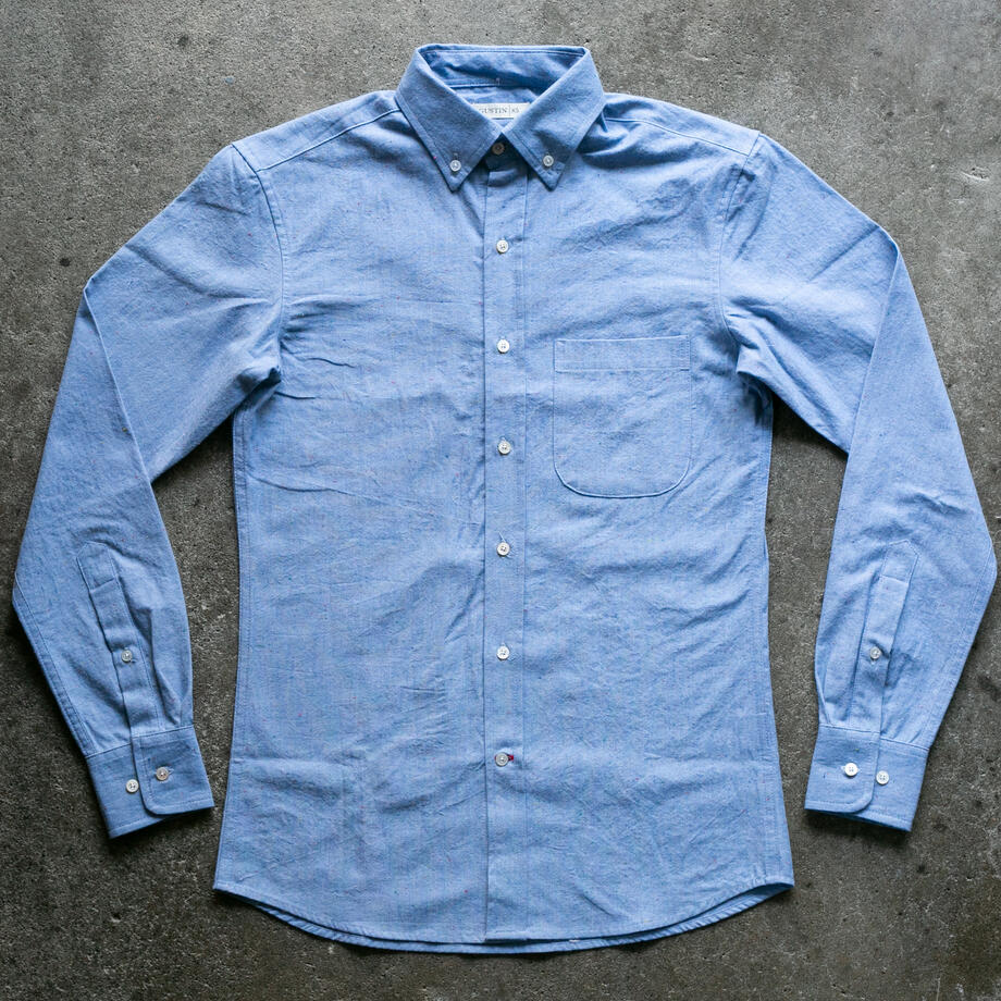 gustin #1164 rainbow nep chambray - blue