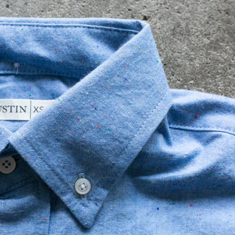 gustin #1164 rainbow nep chambray - blue