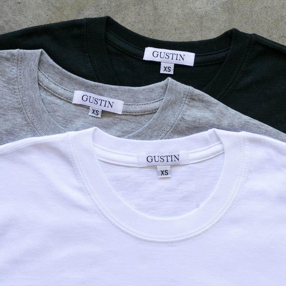 gustin classic t-shirt 3 pack (white, heather grey, black)
