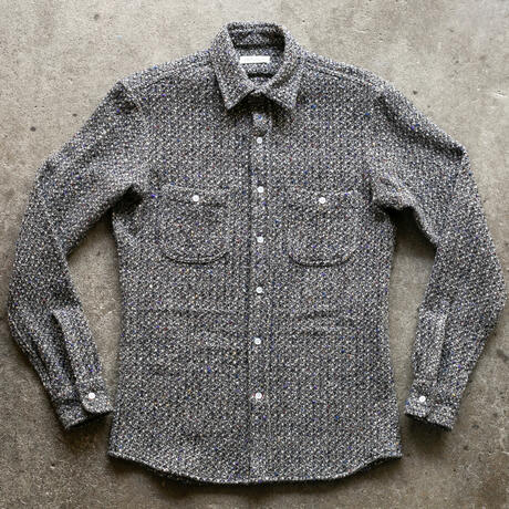 gustin #1316 japan rustic rope shirt - salt & pepper