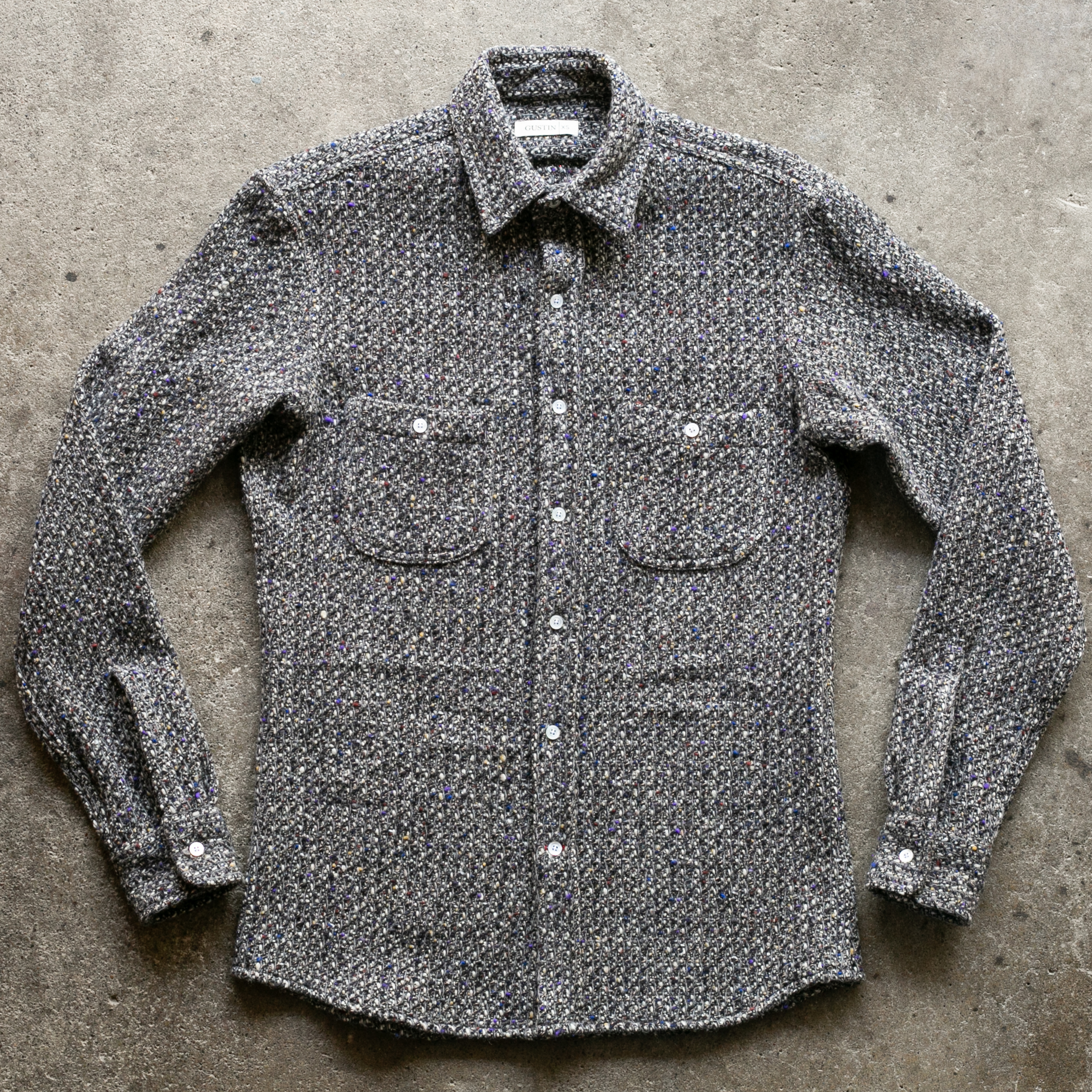 1316 Japan Rustic Rope Shirt - Salt & Pepper | Gustin Shirts