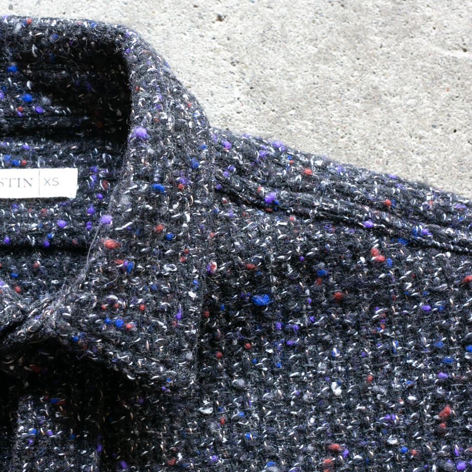 gustin #1315 japan rustic rope shirt - coal