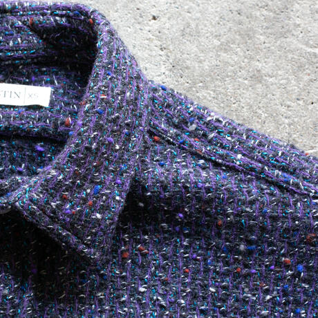 gustin #1314 japan rustic rope shirt - purple shadow