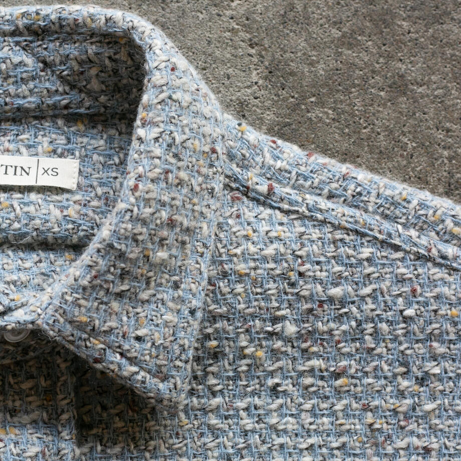 gustin #1313 japan rustic rope shirt - sky