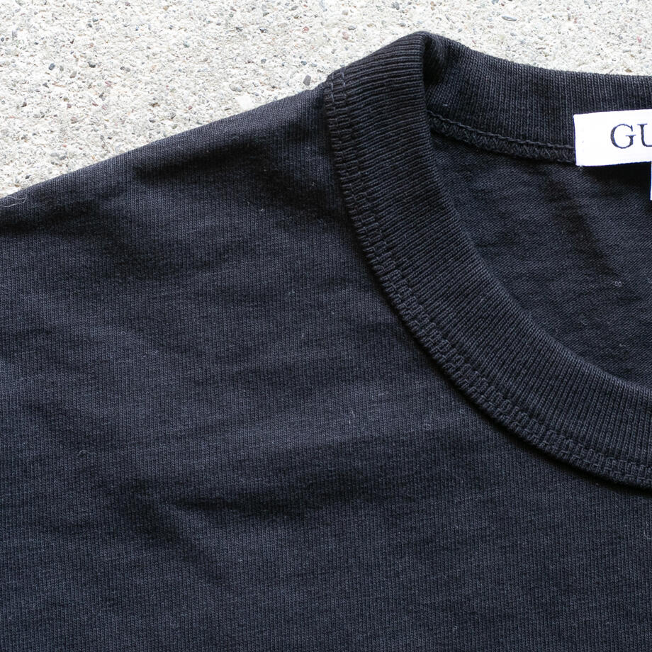 gustin american heavy long sleeve pocket t-shirt - black