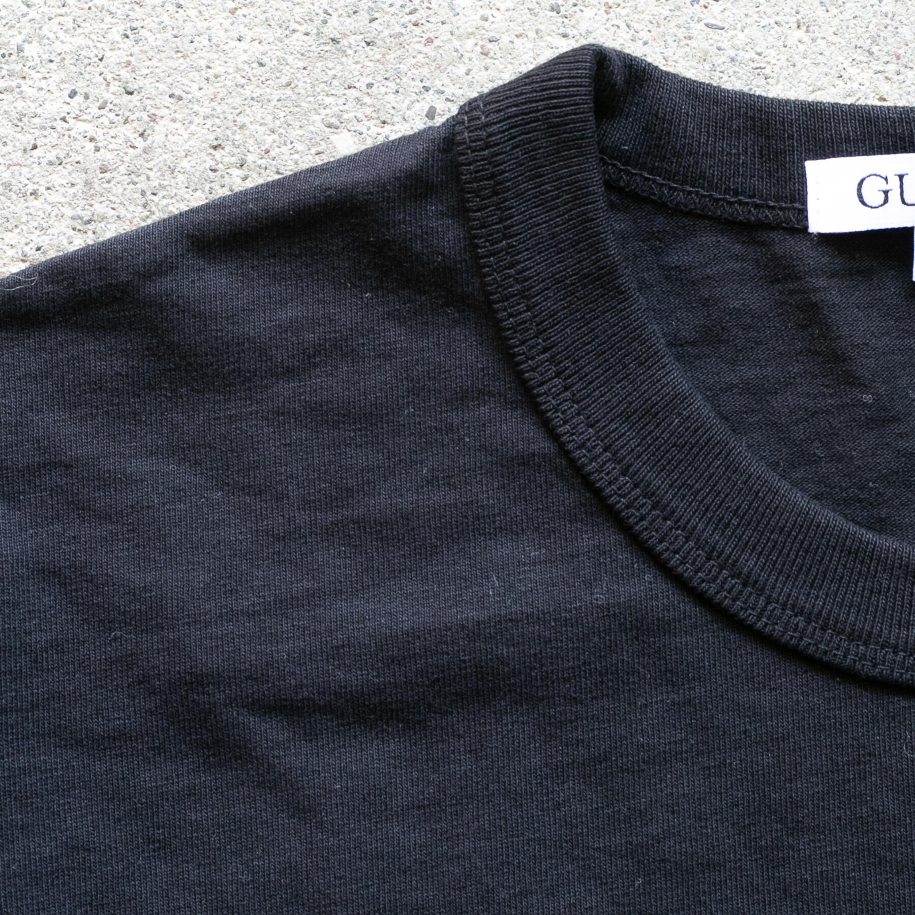 gustin american heavy long sleeve pocket t-shirt - black