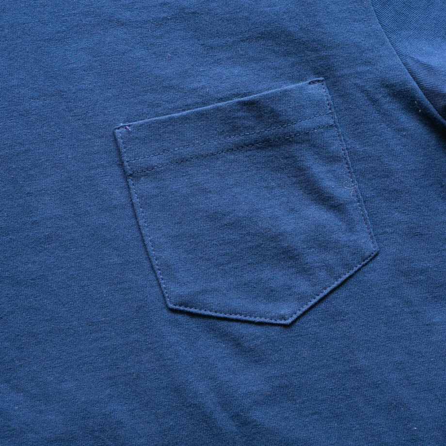 gustin american heavy long sleeve pocket t-shirt - navy