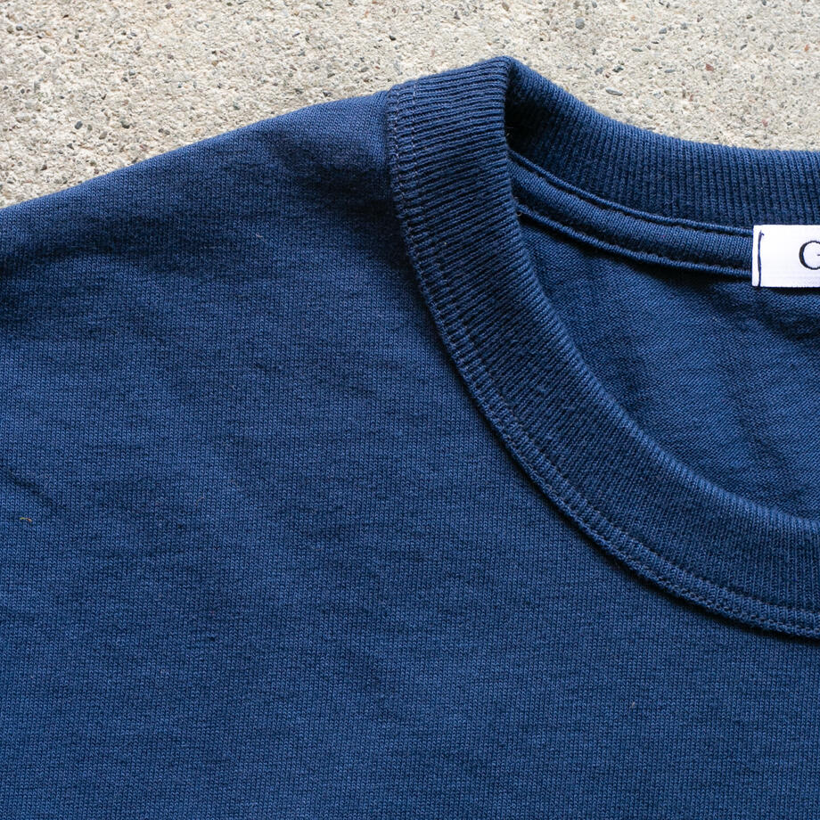 gustin american heavy long sleeve pocket t-shirt - navy