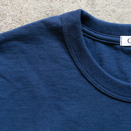 gustin american heavy long sleeve pocket t-shirt - navy