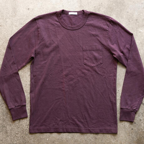 gustin american heavy long sleeve pocket t-shirt - oxblood