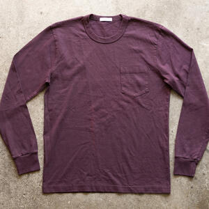 gustin american heavy long sleeve pocket t-shirt - oxblood