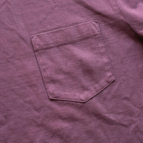 gustin american heavy long sleeve pocket t-shirt - oxblood