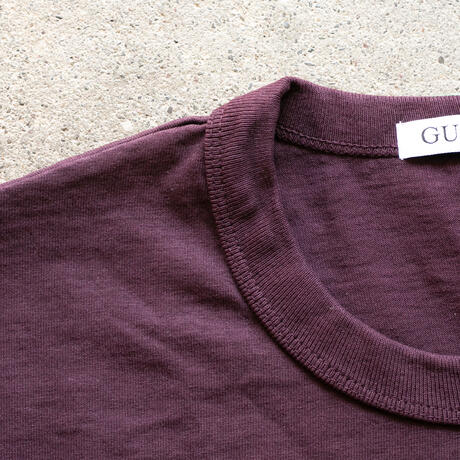 gustin american heavy long sleeve pocket t-shirt - oxblood